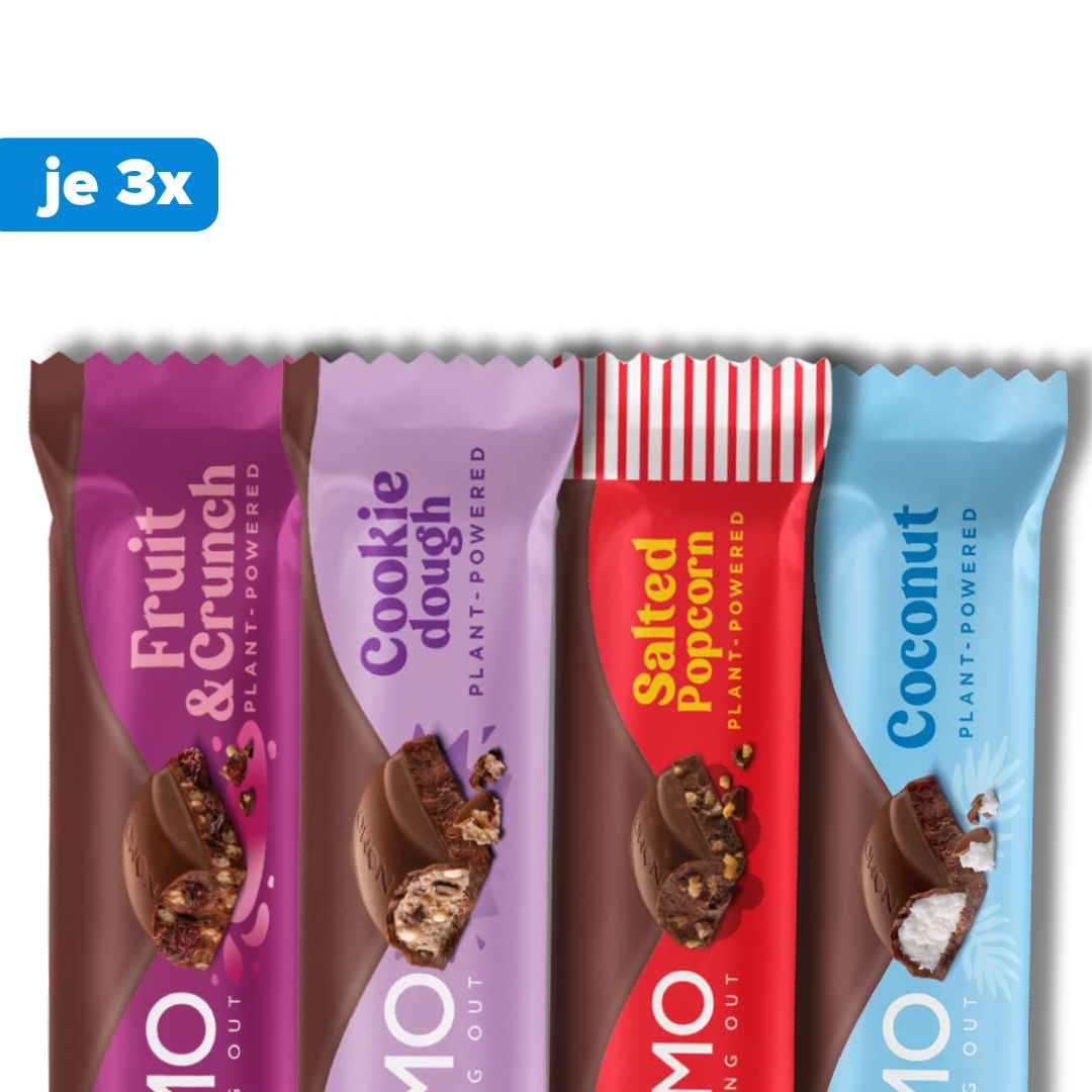 Riegel-Mixbox mit 4 Sorten - 12er Box Riegel-Mixbox mit 4 Sorten NOMO_ShopAsset-MixboxRiegel-4x3CU-02