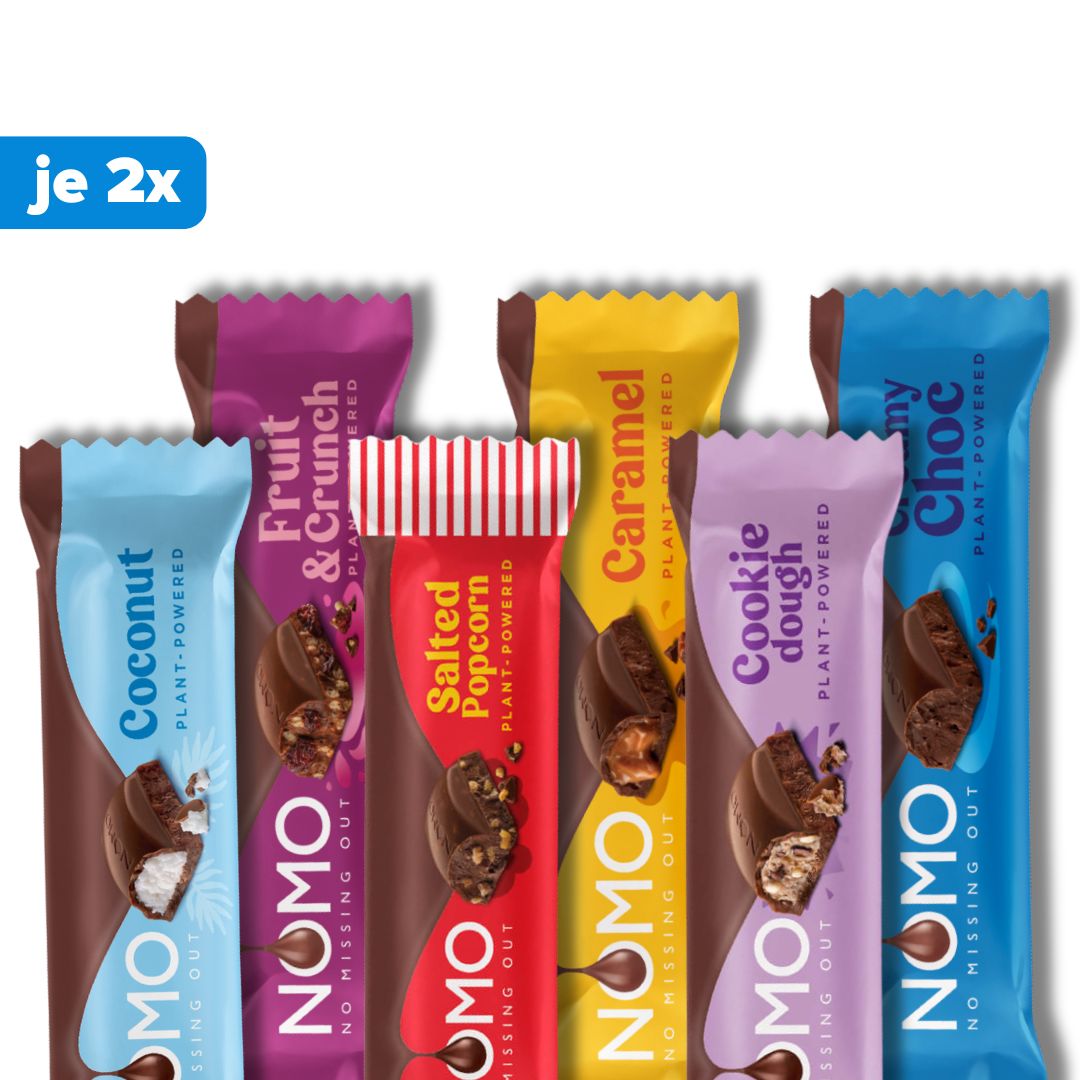 Riegel-Mixbox mit 6 Sorten - 12er Box Riegel-Mixbox mit 6 Sorten NOMO_ShopAsset-MixboxRiegel-6x2CU-02